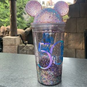 Handmade disneys 50th anniversary snow globe tumbler!
